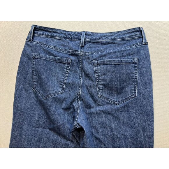 Charter Club Women's Bristol Skinny Ankle Jeans Embroidered Hem Sz 10 Blue Denim - Picture 10 of 11